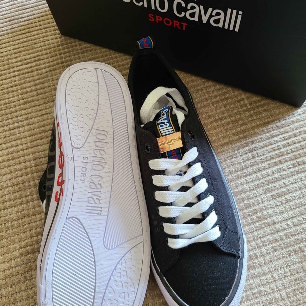Roberto Cavalli Black and White Sport Sneakers - Picture 7 of 7
